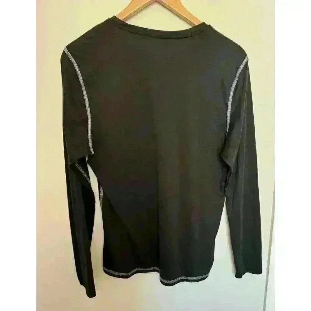 Reebok Men's Performance Long Sleeve Crew Shirt Black Size M Lightweight - Picture 2 of 7